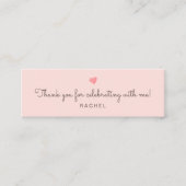 De Visite Mini code qr rose médias sociaux carte bachelorette (Devant)