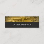 De Visite Mini Elégante carte Cool Gray Gold Circuit Board HighTe (Devant)