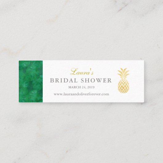 De Visite Mini Élégante carte d'insertion tropicale (Dos)