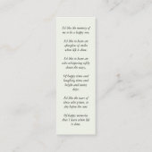 De Visite Mini Élégante carte Signet commémorative Favoriser funé (Dos)