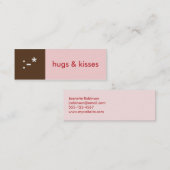 De Visite Mini Flirt carte rose brun embrasser baisers message ém (Devant / Derrière)