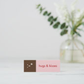 De Visite Mini Flirt carte rose brun embrasser baisers message ém (Debout devant)