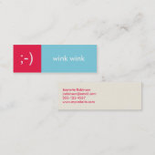 De Visite Mini Flirt carte rouge bleu wink émoticon message texte (Devant / Derrière)
