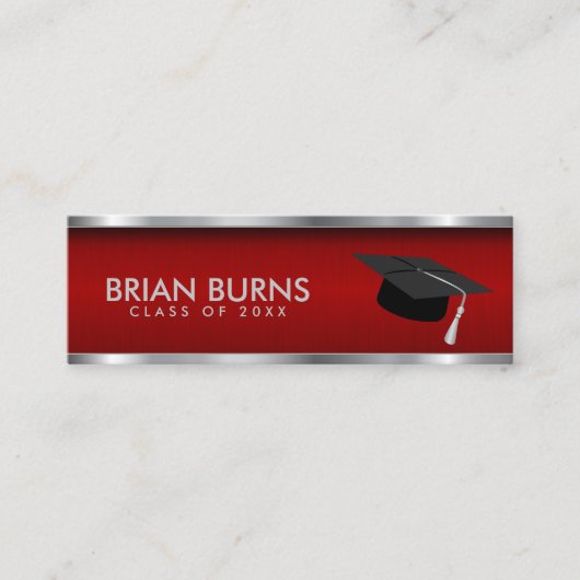 De Visite Mini Graduation - Carte d'insertion rouge (Devant)