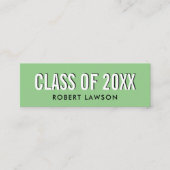 De Visite Mini Grass Green Chic Class Graduation Nom Carte (Devant)