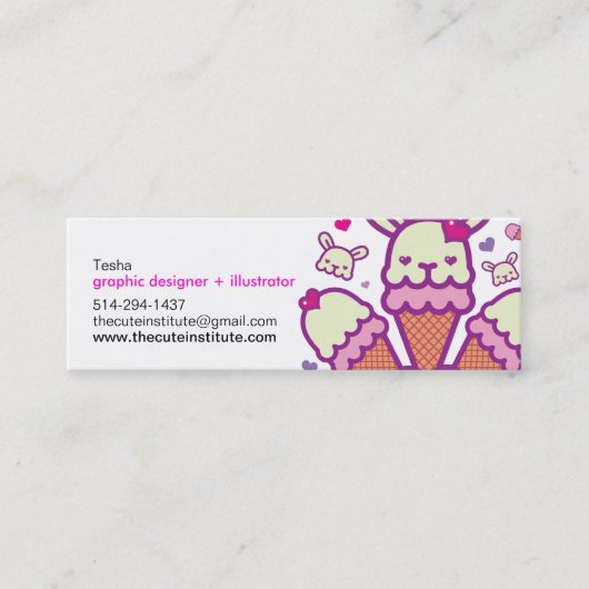 De Visite Mini la carte mignonne d'institut (Devant)