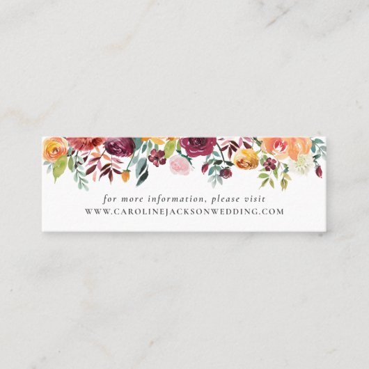 De Visite Mini Mariage Automne Site Web Insérer une carte (Devant)