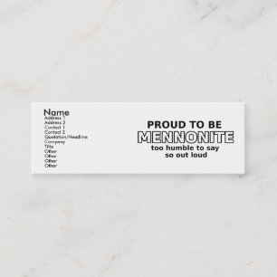 De Visite Mini Mennonite Pride Funny Profil Carte Humour