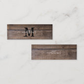 De Visite Mini Motif moderne Rustique Monogramme Nom Signet Carte (Devant / Derrière)