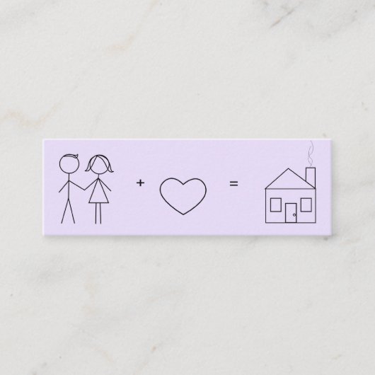 De Visite Mini Nouvelle carte d'adresse Marié (Devant)