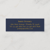 De Visite Mini Or et bleu | Carte Potter Name Simple & Elegant (Dos)