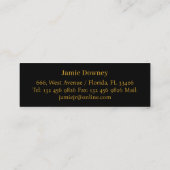 De Visite Mini Or et noir | Carte Potter Name Simple & Elegant (Dos)