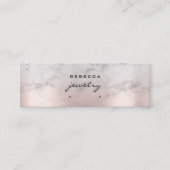 De Visite Mini Rose Gold Pink Marble Script Earring carte d'affic (Devant)