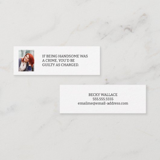 De Visite Mini Si être belle photo carte d'appel (Devant / Derrière)