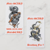 De Visite MistaSCARY Dragon Tiger Respiration Carte feu pers (Devant / Derrière)