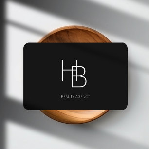 De Visite Moderne, monogramme, carte noire