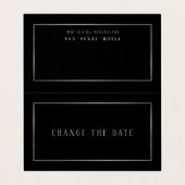 De Visite Moderne, Noir et Argent Changer la carte Date (Extérieur déplié)