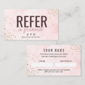 De Visite Moderne rose et or recommander une carte d'ami (Devant / Derrière)