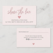 De Visite Moderne rose pâle Référencer Une Carte D'Ami (Devant / Derrière)