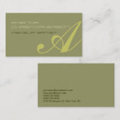 De Visite Monogramme Script maquillage beige Artiste Carte d (Devant / Derrière)