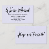 De Visite Nous avons déplacé la carte Lavender d'écriture mo (Devant / Derrière)