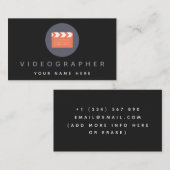 De Visite Orange Movie Clapper Carte Vidéographe Ardoise (Devant / Derrière)