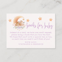 Ours couché sur Cloud Baby Girl Book Request Carte