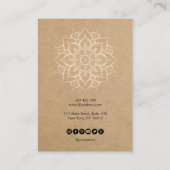 De Visite papier artisanal mandala Carte d'affichage à oreil (Dos)