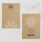 De Visite papier artisanal mandala Carte d'affichage à oreil (Devant / Derrière)