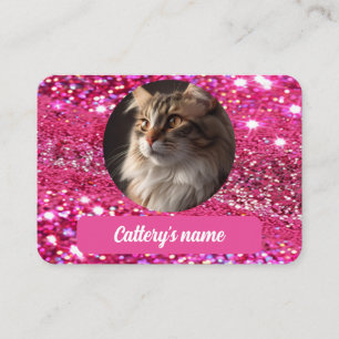 De Visite Parties scintillant fille rose Personnalisé Carte 