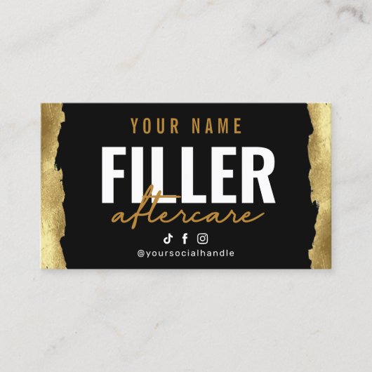 De Visite Parties scintillant Gold Filler Instruction carte  (Devant)