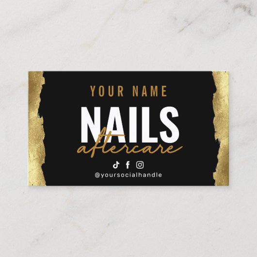 De Visite Parties scintillant Gold Nails Instruction Carte d (Devant)