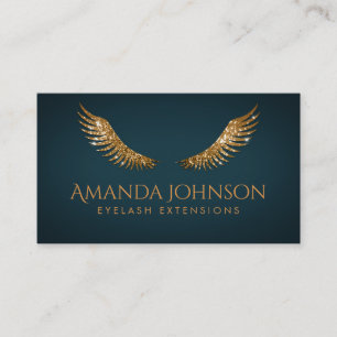 De Visite Parties scintillant Lashes Gold Wings Carte Bleu f