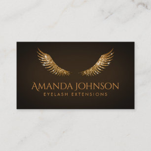 De Visite Parties scintillant Lashes Gold Wings Carte Chocol