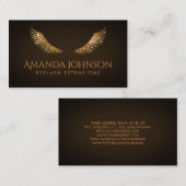 De Visite Parties scintillant Lashes Gold Wings Carte Chocol (Devant / Derrière)