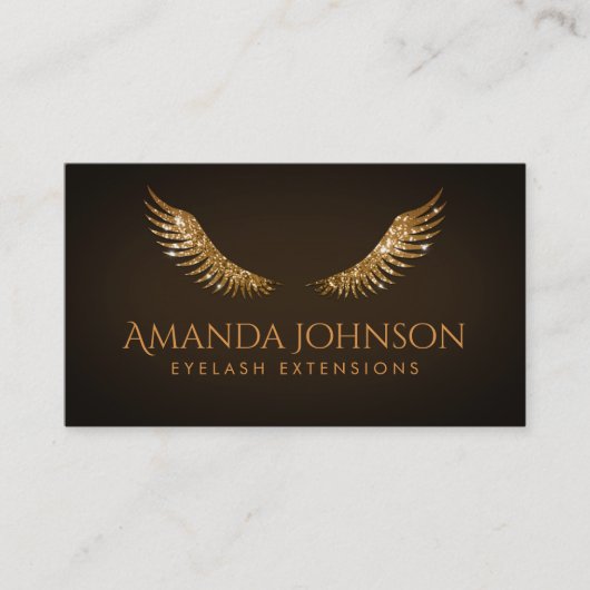 De Visite Parties scintillant Lashes Gold Wings Carte Chocol (Devant)