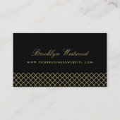De Visite Parties scintillant or Monogramme Quatrefoil Carte (Dos)