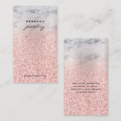 De Visite Parties scintillant or Rose en marbre d'or Carte (Devant / Derrière)