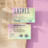 De Visite Pastel Holographic Eyelash Extension Carte du doss