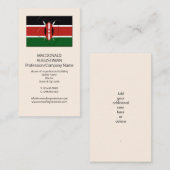 De Visite Patriotique | DRAPEAU DU KENYA | Ajouter un Carte  (Devant / Derrière)