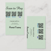 De Visite paypal venmo carte visa scan pour payer QR médias (Devant / Derrière)