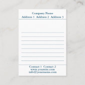 De Visite Peacock vintage - Carte d'affaires (Dos)