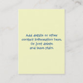 De Visite Petit bébé et sa petite carte d'Animal-Childcare (Dos)