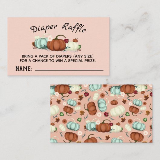 De Visite Petite fille Citrouille Baby shower Déchets Carte (Devant / Derrière)