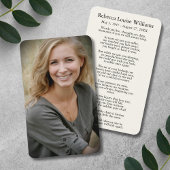 De Visite Photo Carte commémorative funéraire Sympathy