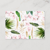 De Visite Pink Orchids Palm Feuille Baboks Demande Carte (Dos)