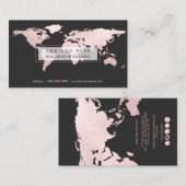 De Visite PixDezines, une carte globale/rose pâle (Devant / Derrière)