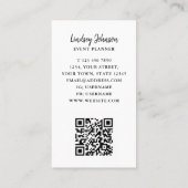 De Visite Planificateur d'événements couleur QR Code Carte d (Dos)