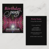 De Visite Plumes aztèques roses Carte d'invitation d'anniver (Devant / Derrière)