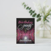 De Visite Plumes aztèques roses Carte d'invitation d'anniver (Debout devant)